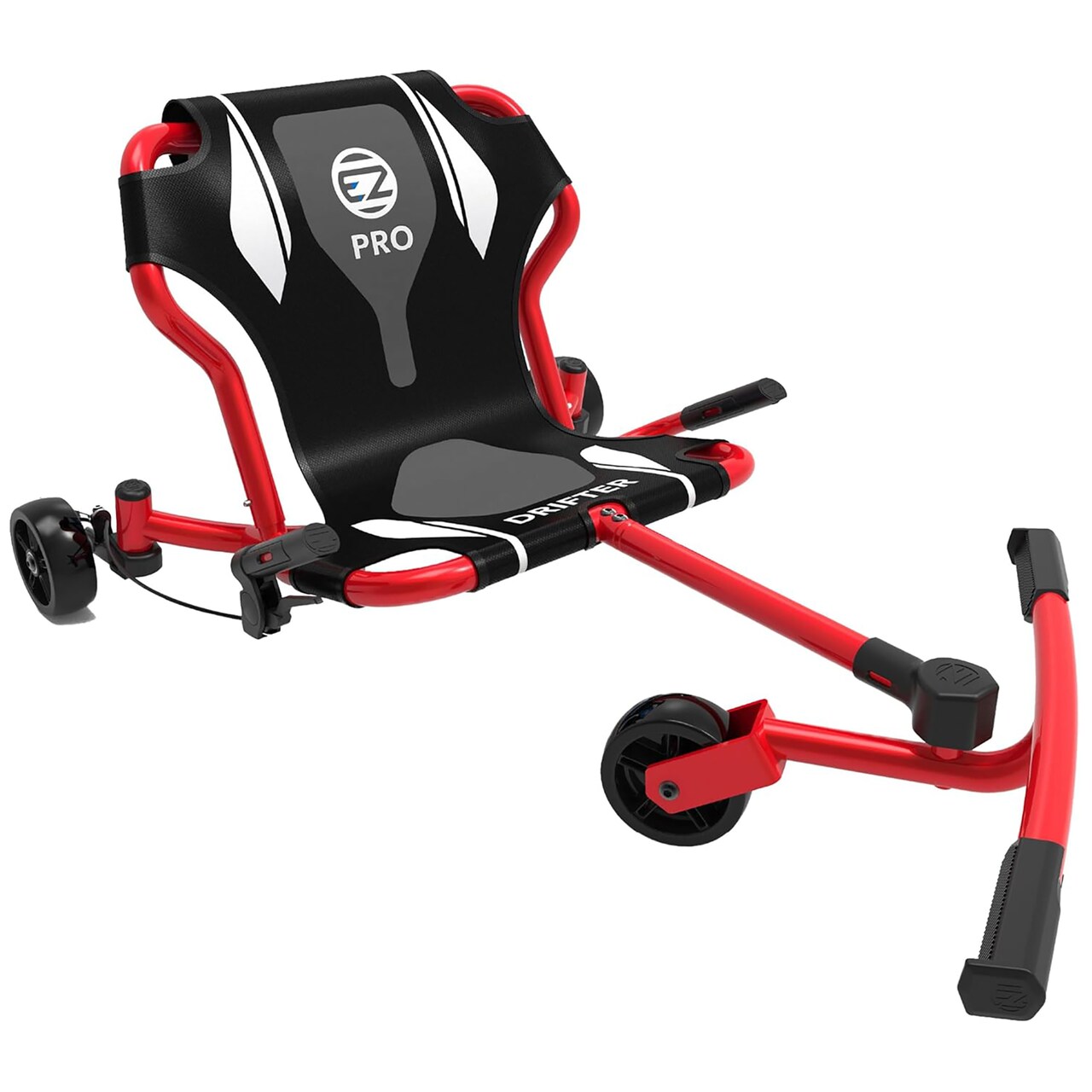 EzyRoller: Drifter Pro X - Bravo Red Ride-On Scooter, Cambering Motion, Pedal Free Cart, Hand Brakes, Extendable Frame, 220lb Capacity, Kids-Adults 9+